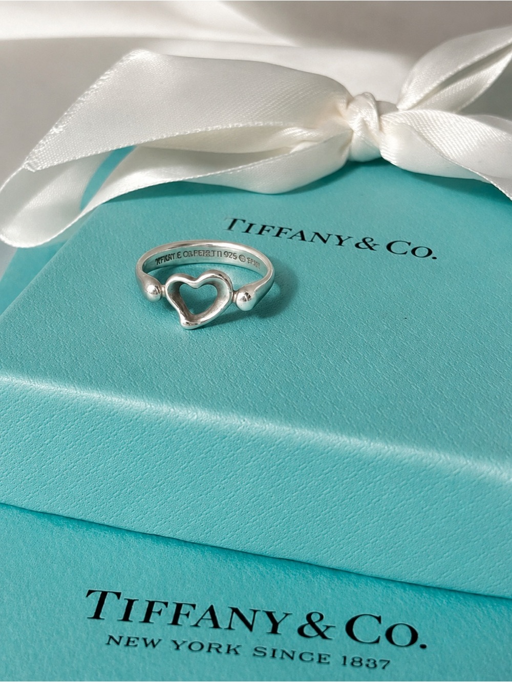 Authentic Tiffany & Co Elsa Peretti Open Heart Ring Size 5
